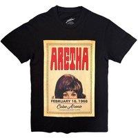 Rock Off officially Licensed Products Aretha Franklin Cobo Hall T-Shirt in Black | Size: Large