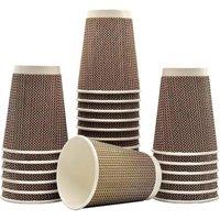 ECONX 12oz Disposable Coffee Cups VIP Designed 3PLY Kraft Ripple Paper Cups in Brown | Size: 100 Pieces
