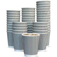 MANTRARAJ 8oz Disposable Coffee Paper Cups VIP Designed 3-PLY Coffee Cups in Black | Size: 100 Pieces
