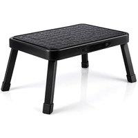 Futura Folding Step Stool Premium Black, Heavy-Duty Steel Home DIY Step Stool in Black