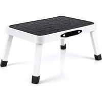 Futura Folding Step Stool Premium White, Heavy-Duty Steel Home DIY Step Stool in White