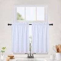 London Boutique 2PCS 30"30"Waterproof Embossed Curtains Seersucker Texture Curtains in White
