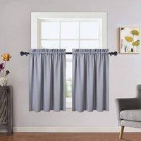 London Boutique 2PCS 30"30"Waterproof Embossed Curtains Seersucker Texture Curtains in Grey