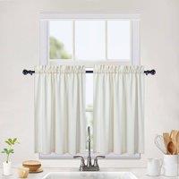 London Boutique 2PCS 30"36"Waterproof Embossed Curtains Seersucker Texture Curtains in Beige