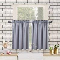 London Boutique 2PCS 30"36"Waterproof Embossed Curtains Seersucker Texture Curtains in Grey