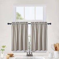 London Boutique 2PCS 30"45"Waterproof Embossed Curtains Seersucker Texture Curtains in Natural
