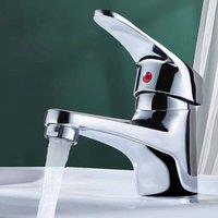 FORGEVIO Basin Mixer Tap, Mono Sink Chrome with Fixings & Waste in Metallic Silver