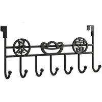 FORGEVIO Black Key Coat Clothes Door Holder Rack | Size: 500mm