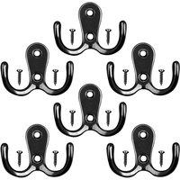 FORGEVIO Black 10pcs/1set Back Door Hooks Coat Hooks Wall Mounted | Size: 500mm