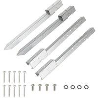 FLAVORA Heavy Duty Fence Post Repair Kit Stake Anchor Ground in Silver | Size: 1.2m tall x 3m wide