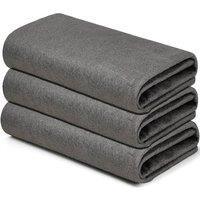 FLAVORA 3pCS Microfibre Cleaning Cloths Kitchen Valeting Dusters 40cm in Grey | Size: 0.5m x 2m
