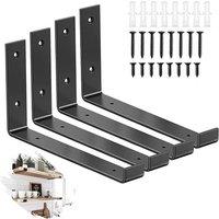 PAWNORA 4 Pack Heavy Duty Shelf Brackets in Black