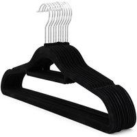PAWNORA Non-slip Flocked Coat Hangers BLACK 10X