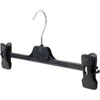 PAWNORA Black Plastic Clip Hangers for Trousers 10X