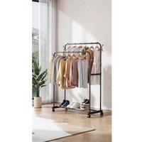 FORGEVIO Heavy Duty Metal Clothes Rail Storage in Black | Size: 0.6m2