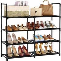 FORGEVIO 88.5x30x73cm Pack of 1 Shoe Rack Storage Cabinet Shelf in Black | Size: 0.6m2