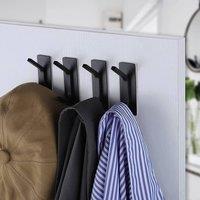 FORGEVIO Self Adhesive Hooks Sticky Extra Strong Black- 8Pcs in Black