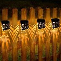 SPETLEK 4x Super Bright Solar Powered Door Fence Wall Lights in Black