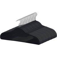 SPETLEK Black Pack of 30 Strong Plastic Coat Hangers | Size: 100 cm x 15 cm