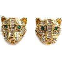 Luxe Tones Women's Zuri Luxe 18k Gold Plated Small Jewelled Panther Stud Earrings