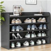 Living and Home 5-Tier Shoe Rack Organiser Shoe Cabinet Storage Stand Shelf in Black