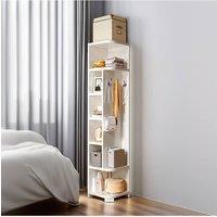 Living and Home Open-Style Corner Shelf Storage Rack with Hooks in White | Size: Small