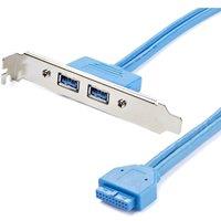 StarTech.com 2 Port Usb 3.0 A Female Slot Plate Adapter in Blue