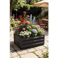 Living and Home Galvanised Steel Raised Garden Bed in Black | Size: Small