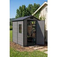 Living and Home 4x6 FT Outdoor Garden Plastic Storage Shed in Dark Grey