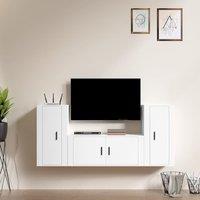 Berkfield Home 3 Piece TV Cabinet Set White Engineered Wood