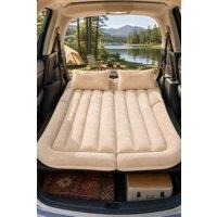 Living and Home Raised Double Car Air Mattress w/ Built-in Pump & Pillows in Beige