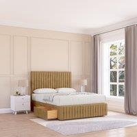 Sloomy Madison Plush Bed Set, No Drawers Mattress & 26 Headboard in Light Brown | Size: Small Single