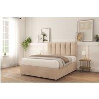 Sloomy Highbury Naples Bed Set With No Drawers Mattress & 26 Headboard in Light Sand | Size: Single