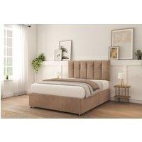 Sloomy Highbury Naples Bed Set With No Drawers Mattress & 26 Headboard in Light Brown | Size: Small Single