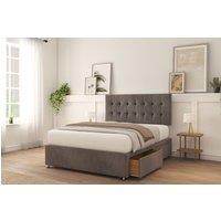 Sloomy Alabama Naples Bed Set With 2 Drawers, Mattress & 26 Headboard in Dark Grey | Size: Small Double