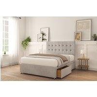 Sloomy Alabama Naples Bed Set With 2 Drawers, Mattress & 26 Headboard in Silver | Size: Single
