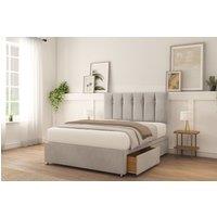 Sloomy Highbury Naples Bed Set With 2 Drawers, Mattress & 26 Headboard in Silver | Size: Small Single