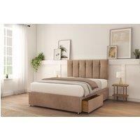 Sloomy Highbury Naples Bed Set With 2 Drawers, Mattress & 26 Headboard in Light Brown | Size: Small Single
