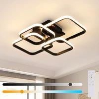 Pheashine LED Ceiling Light, 48W Dimmable 3000-6500K with Remote, Modern Fixture in Black