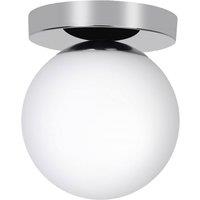 Goeco Modern Ceiling Light, 15cm Glass Globe Flush Mount Light Fixture, E27 in Silver
