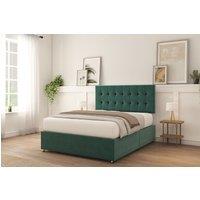 Sloomy Alabama Plush Bed Set With No Drawers Mattress & 26 Headboard in Emerald | Size: King