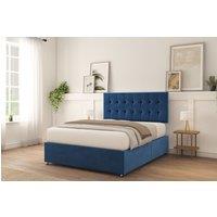 Sloomy Alabama Plush Bed Set With No Drawers Mattress & 26 Headboard in Navy | Size: Single
