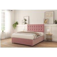 Sloomy Alabama Plush Bed Set With No Drawers Mattress & 26 Headboard in Pink | Size: Single