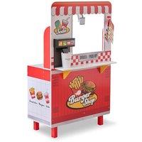 Teamson Kids Burger Shop Playset in Red with Grill, Fryer & Accessories