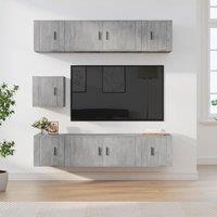 Berkfield Home 7 Piece TV Cabinet Set Concrete Grey Engineered Wood