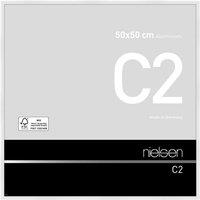 nielsen C2 Aluminium Picture Frame 50x50cm - Float Glass & Push/Turn Clips in White | Size: 50x50 cm
