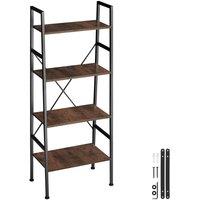 tectake Ladder Shelf Newcastle - Industrial Style, With 4 Shelves in Brown