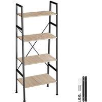 tectake Ladder Shelf Newcastle - Industrial Style, With 4 Shelves in Light Brown