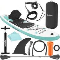 tectake 2-In-1 Stand-Up Paddle Board, 288 Cm, Inflatable, Complete Set in White