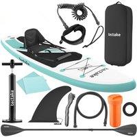 tectake 2-In-1 Stand-Up Paddle Board, 320 Cm, Inflatable, Complete Set in White